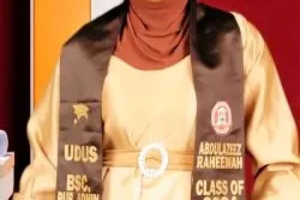 UDUS First Class Graduate, Abdulazeez Raheemah, Speaks on Breaking Records, Leadership and Redefining Excellence